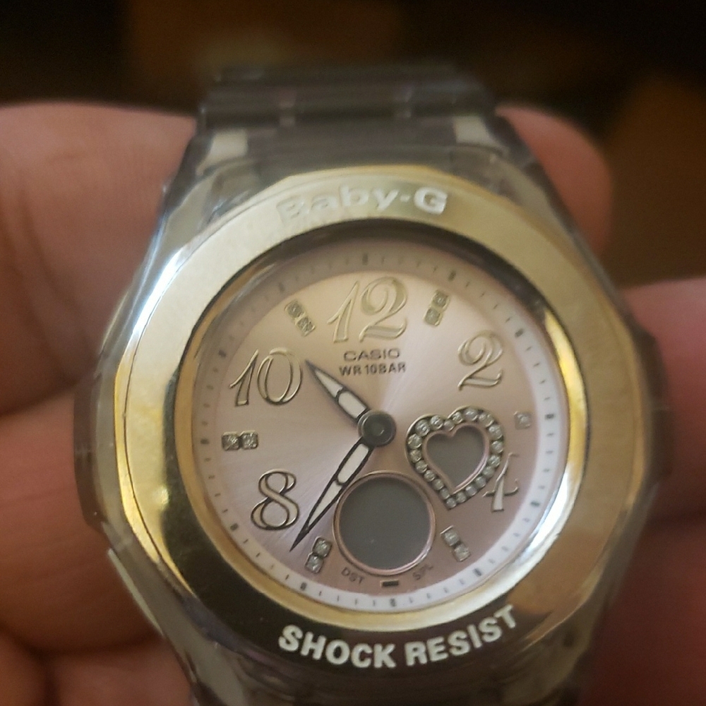 Casio Pink and Gold Smartwatch with Shock Resistance